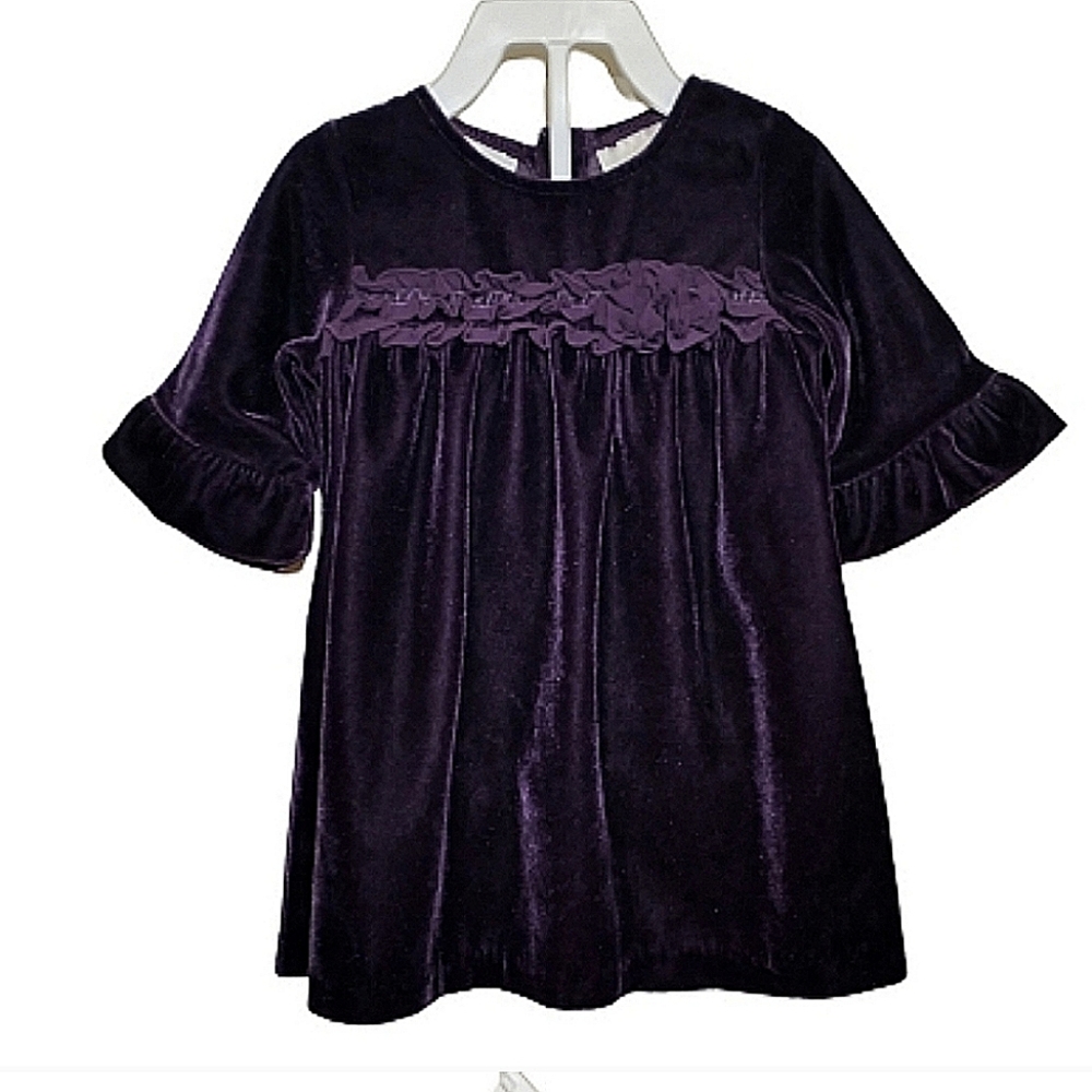 6-9 mo Koala Baby Boutique Purple Velvet Dress and Bloomers Set